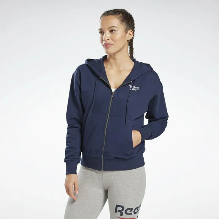 Jackets Womens Reebok Identity ZipUp Track Jacket Vector Navy