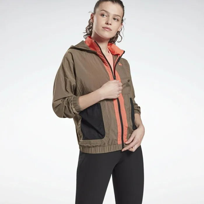 Jackets Womens Reebok MYT Woven Jacket Trek Grey