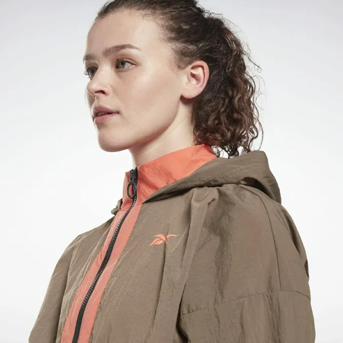 Jackets Womens Reebok MYT Woven Jacket Trek Grey
