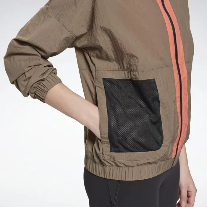 Jackets Womens Reebok MYT Woven Jacket Trek Grey