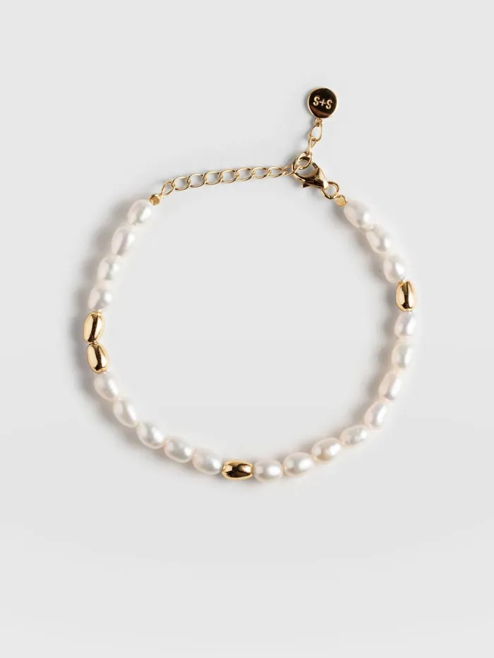 Jacqueline Pearl Bracelet 8211 Gold Gold Women Saint And Sofia Bracelets