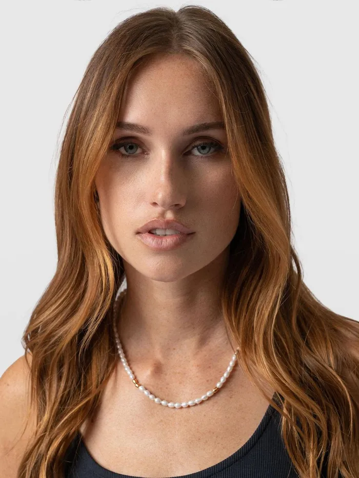 Jacqueline Pearl Necklace 8211 Gold Gold Women Saint And Sofia Necklaces