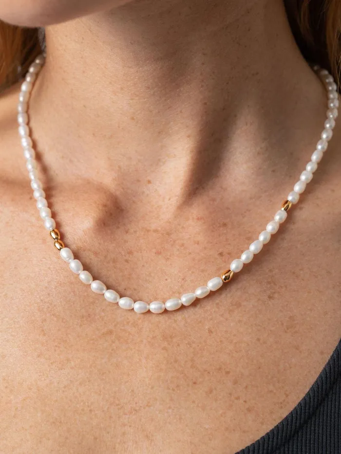 Jacqueline Pearl Necklace 8211 Gold Gold Women Saint And Sofia Necklaces