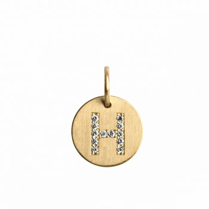 Jane Knig Gold Pendants Women Lovetag Pendant With Diamonds H