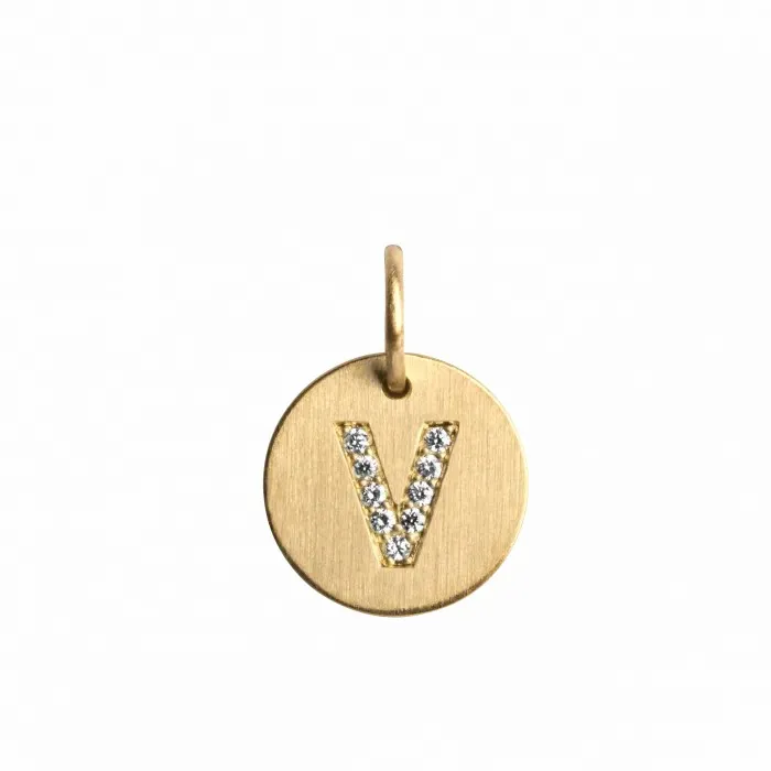 Jane Knig Gold Pendants Women Lovetag Pendant With Diamonds V