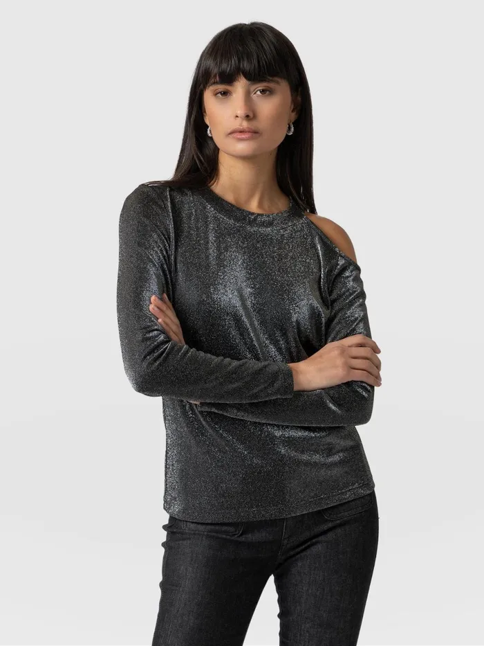 Jasna Cold Shoulder Tee 8211 Silver Silver Women Saint And Sofia TShirts and Tanks Jasna Cold Shoulder Tee 8211 Silver Silver Women Saint And Sofia TShirts and Tanks