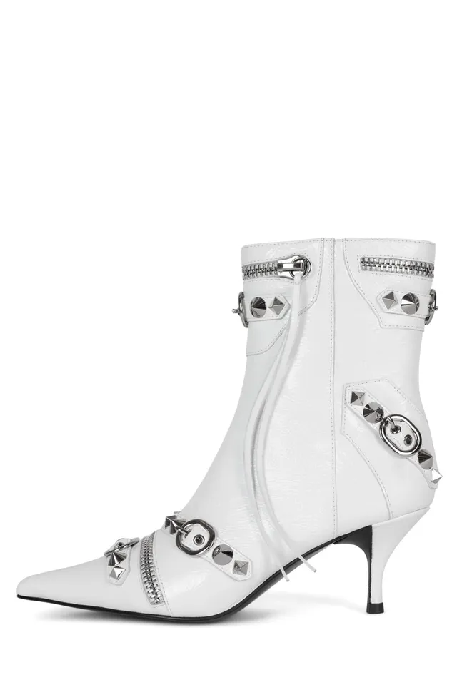 Jeffrey Campbell ALTROCK White Silver Women Ankle To Mid
