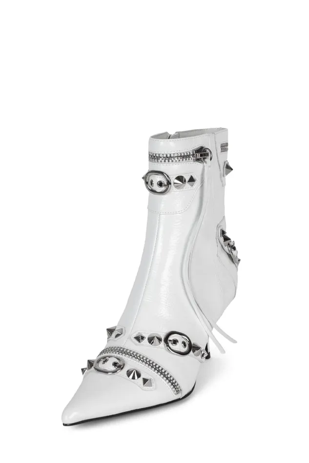 Jeffrey Campbell ALTROCK White Silver Women Ankle To Mid
