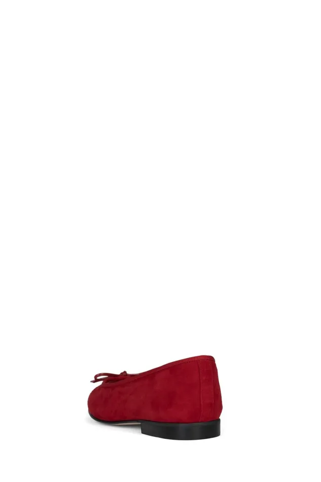 Jeffrey Campbell ARABESQUE Red Suede Combo Women Ballet Flats