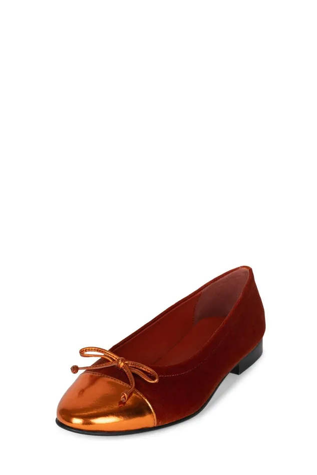 Jeffrey Campbell ARABESQUE Red Suede Combo Women Ballet Flats