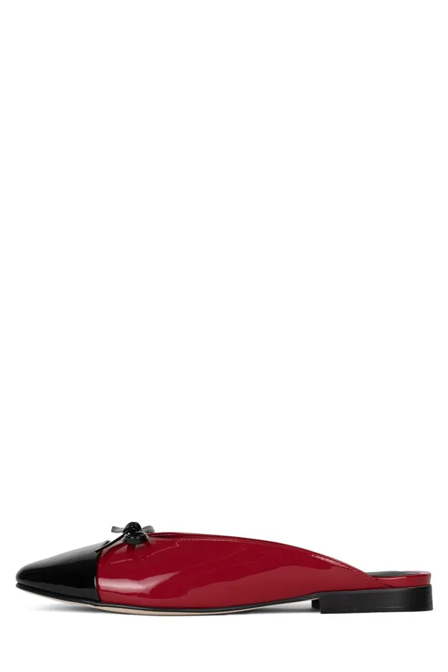 Jeffrey Campbell BALLETM Red Black Patent Women Ballet Flats