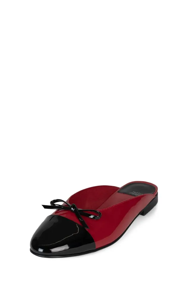 Jeffrey Campbell BALLETM Red Black Patent Women Ballet Flats