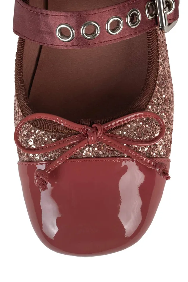 Jeffrey Campbell BALLETIC Silver Glitter Black Combo Women Ballet Flats