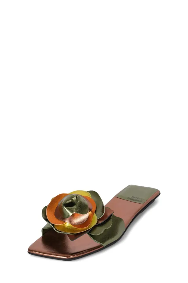 Jeffrey Campbell BOUQUET Green Bronze Multi Women Flat