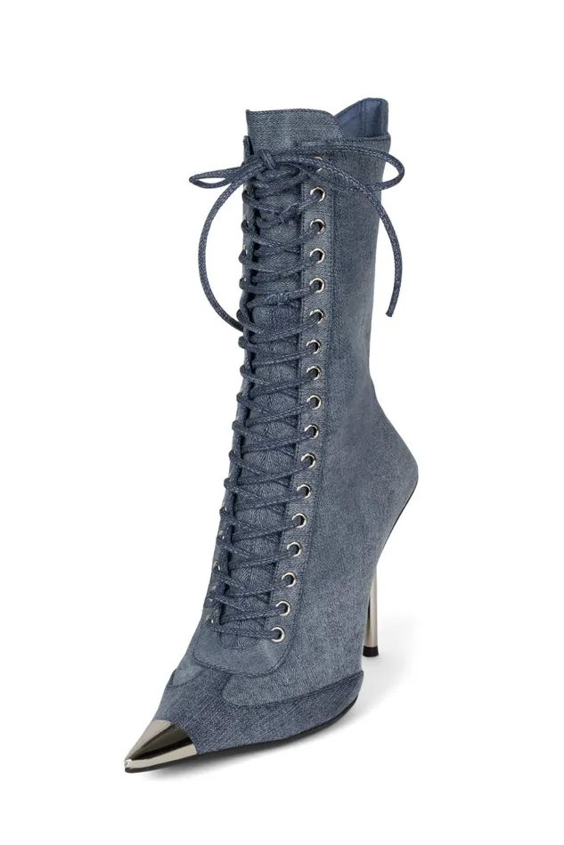 Jeffrey Campbell BRINGITON Denim Silver Women Ankle To Mid