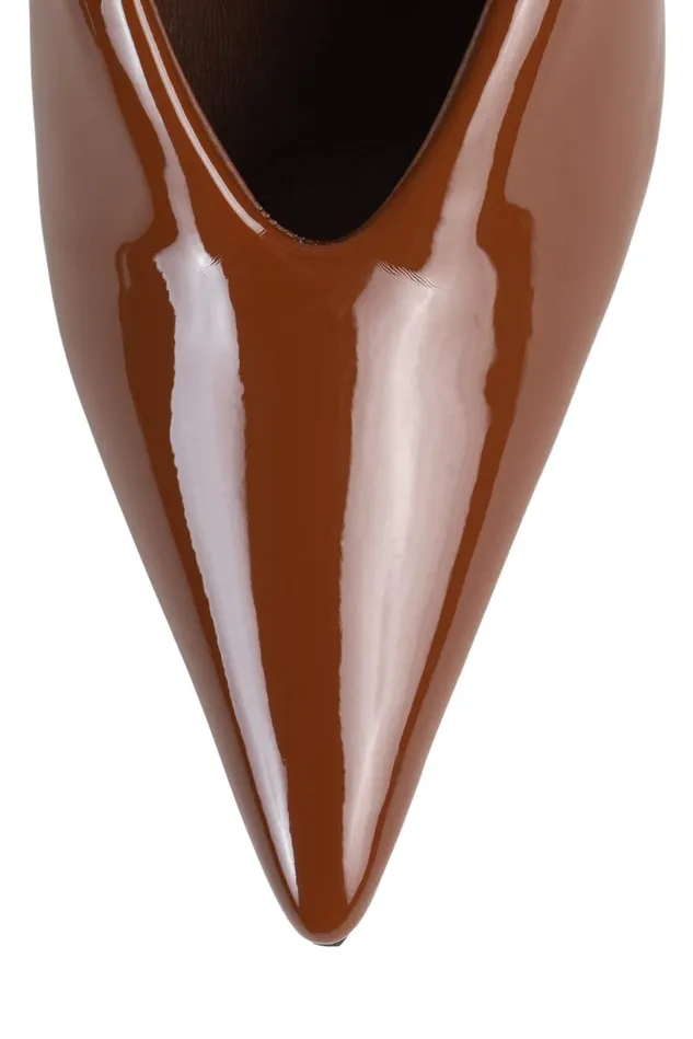 Jeffrey Campbell BUZZING Tan Patent Women Pump