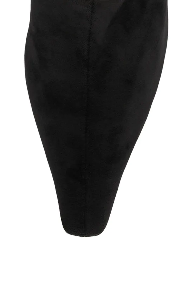 Jeffrey Campbell CHAINGEMD Black Suede Gold Women Ankle To Mid