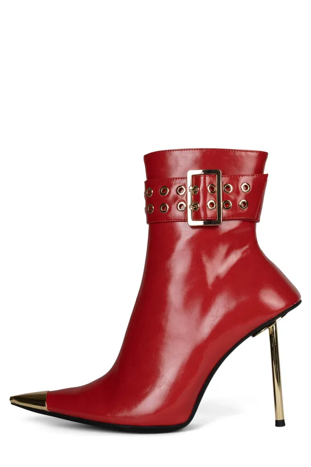 Jeffrey Campbell CLOUT Red Gold Women Ankle To Mid