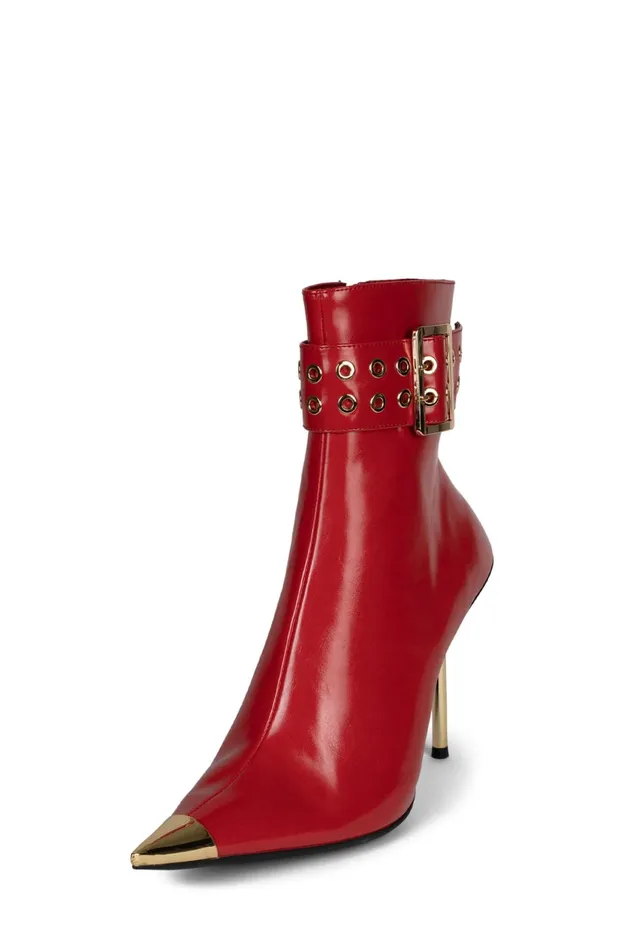 Jeffrey Campbell CLOUT Red Gold Women Ankle To Mid