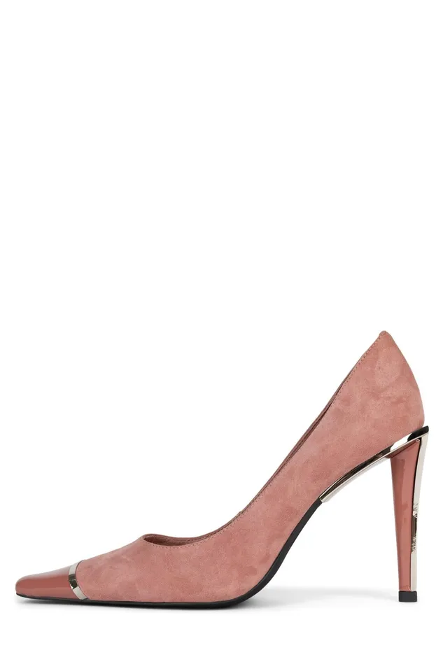 Jeffrey Campbell CONSPIRACY Pink Suede Silver Women Pump