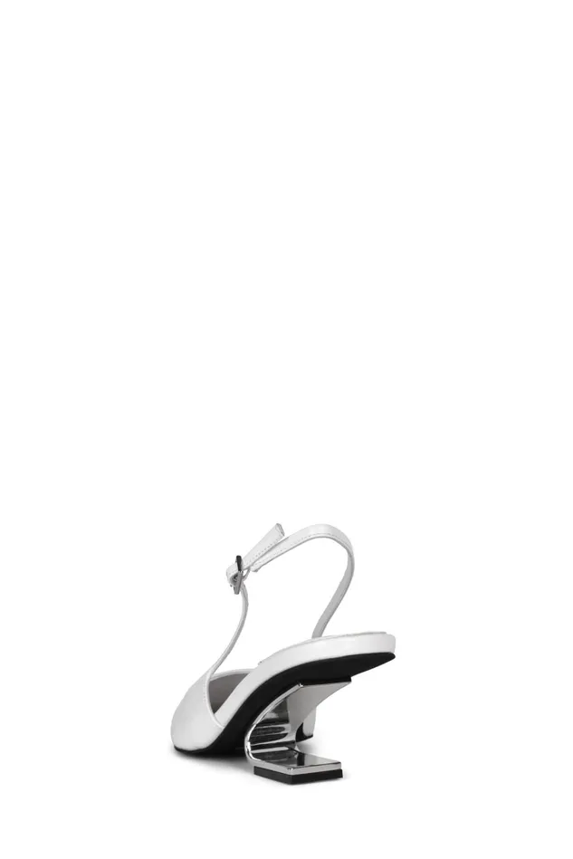 Jeffrey Campbell CULPRITL White Patent Silver Women Pump