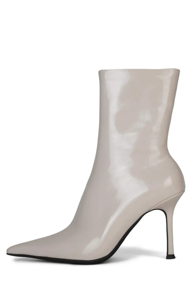Jeffrey Campbell DARING Ivory Crinkle Patent Women Ankle To Mid