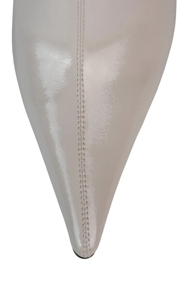 Jeffrey Campbell DARING Ivory Crinkle Patent Women Ankle To Mid