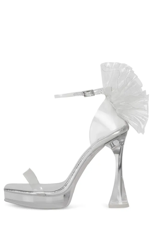 Jeffrey Campbell DREAMING Clear Silver Women Sandal