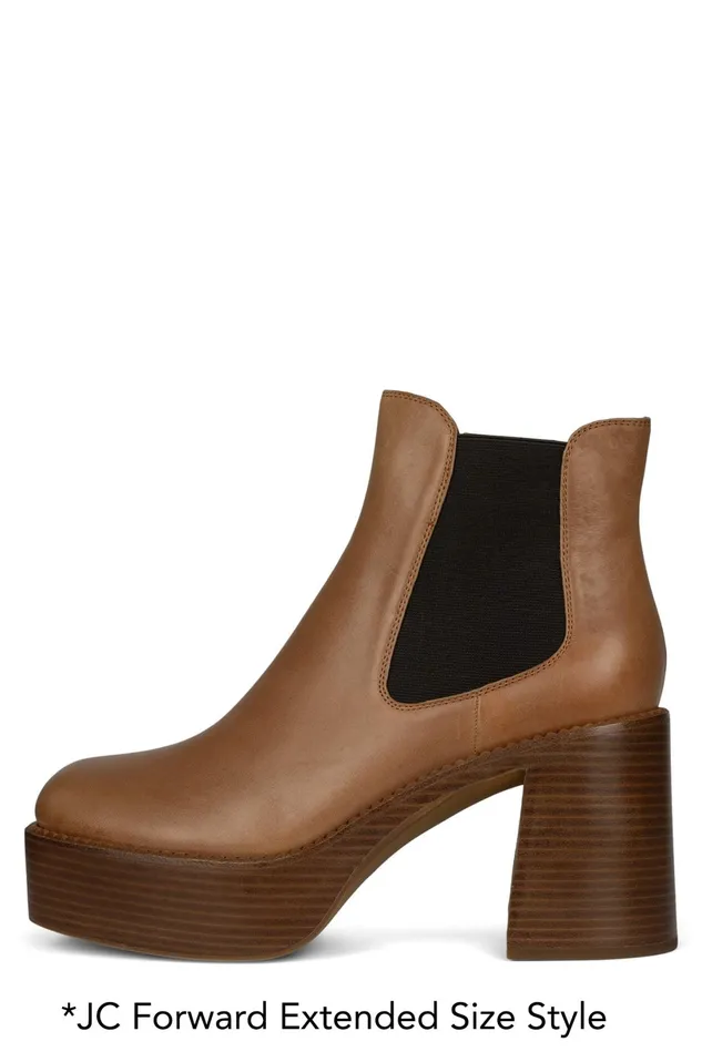 Jeffrey Campbell DRUMNBASS Tan Tan Polish Stack Women Ankle To Mid
