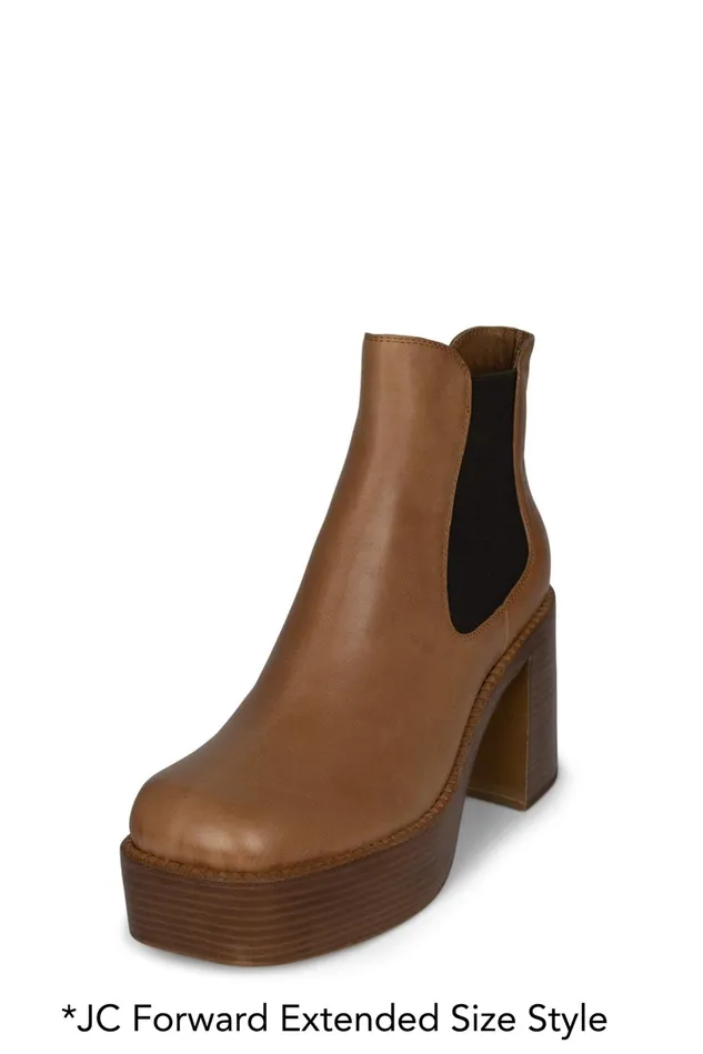Jeffrey Campbell DRUMNBASS Tan Tan Polish Stack Women Ankle To Mid