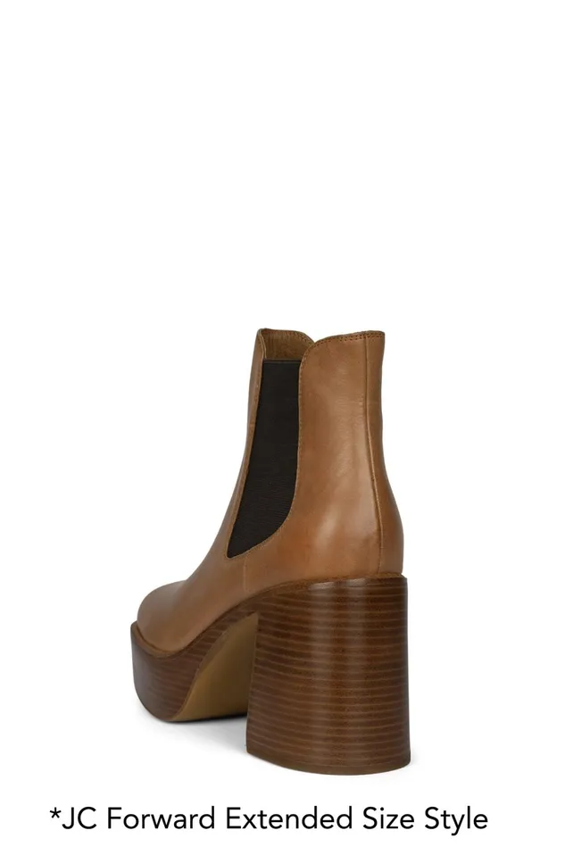 Jeffrey Campbell DRUMNBASS Tan Tan Polish Stack Women Ankle To Mid