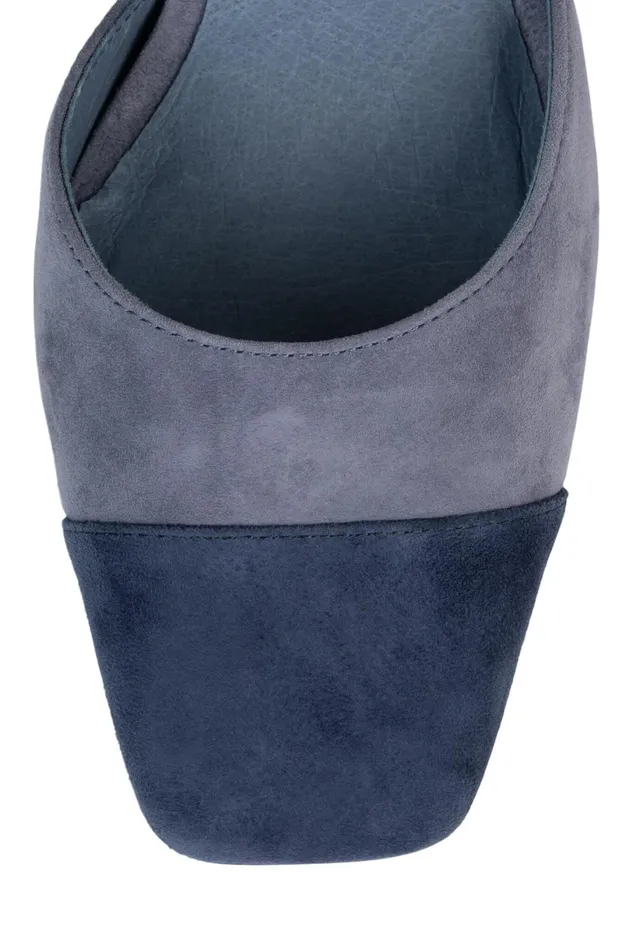 Jeffrey Campbell ENPOINTE Blue Combo Suede Silver Women Pump