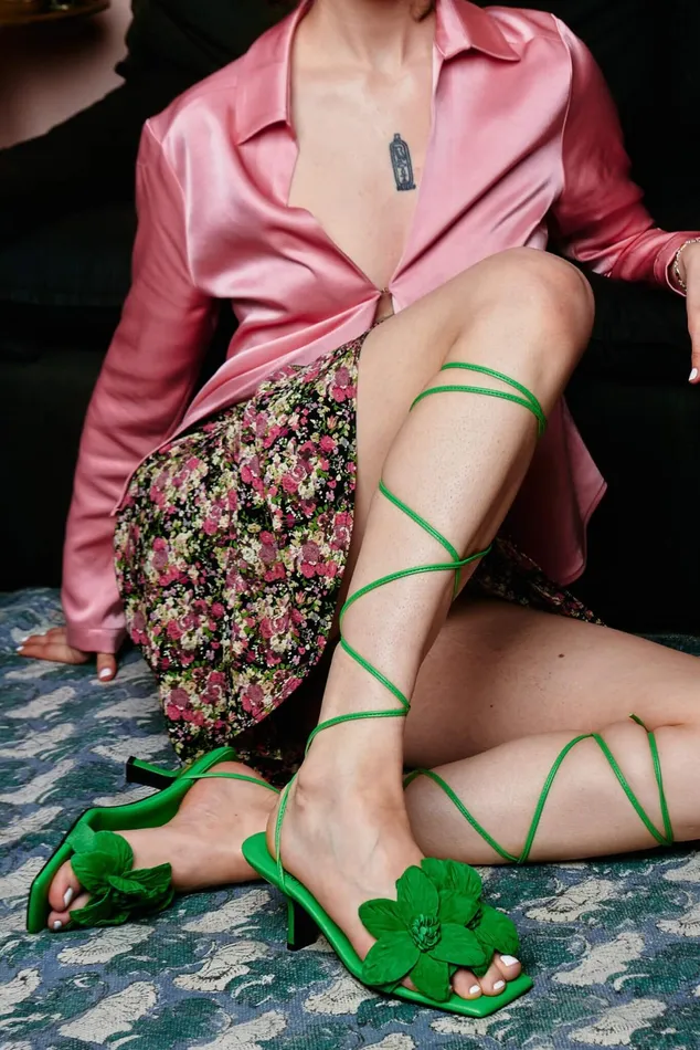 Jeffrey Campbell ESSENCE Green Suede Women Heel