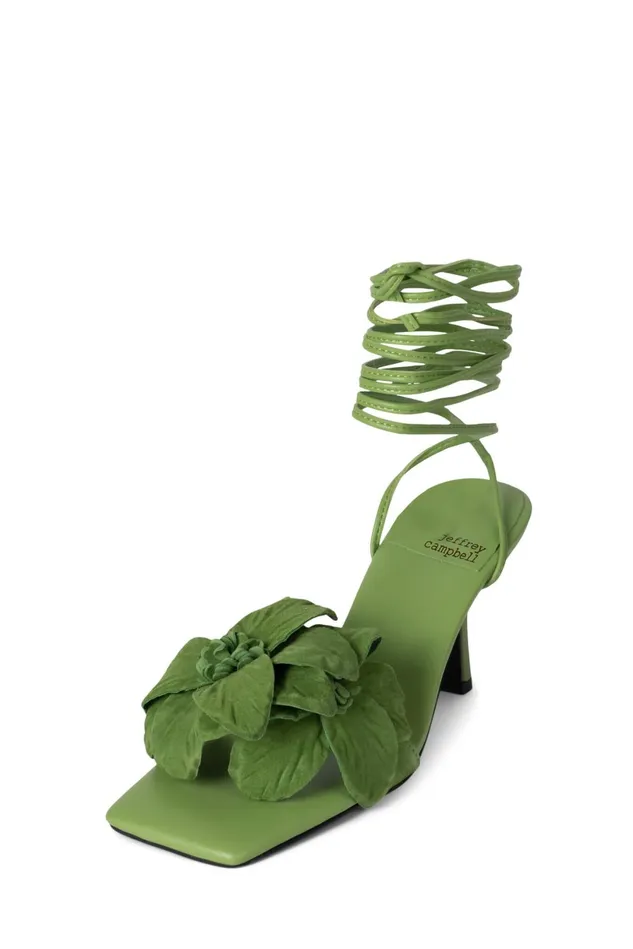 Jeffrey Campbell ESSENCE Green Suede Women Heel