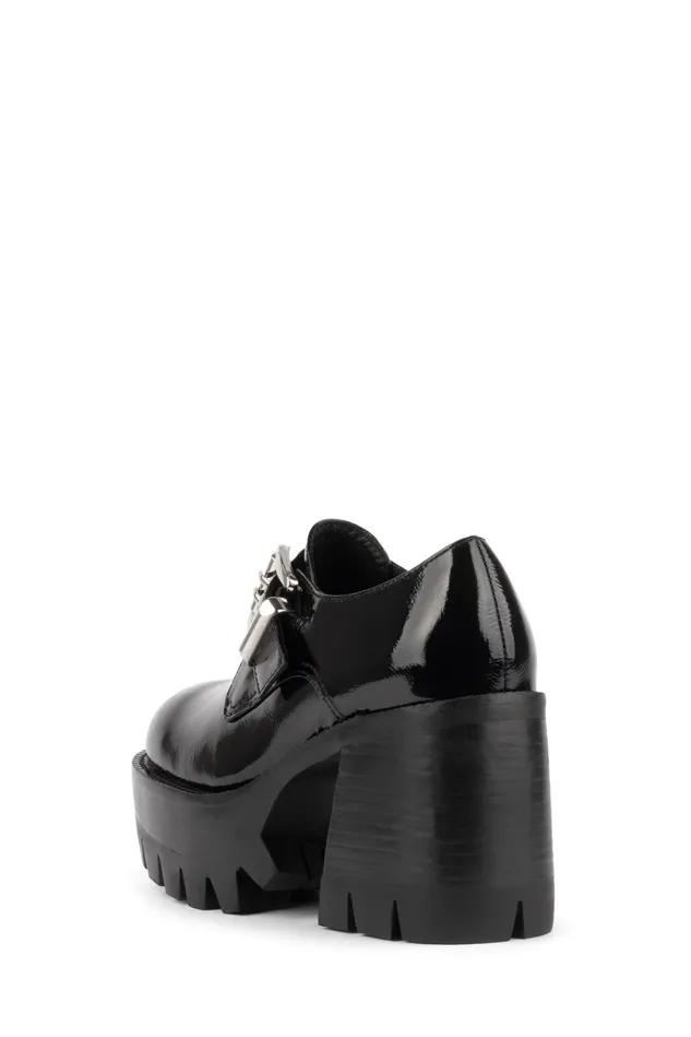 Jeffrey Campbell FAIL Black Crinkle Patent Women Boot