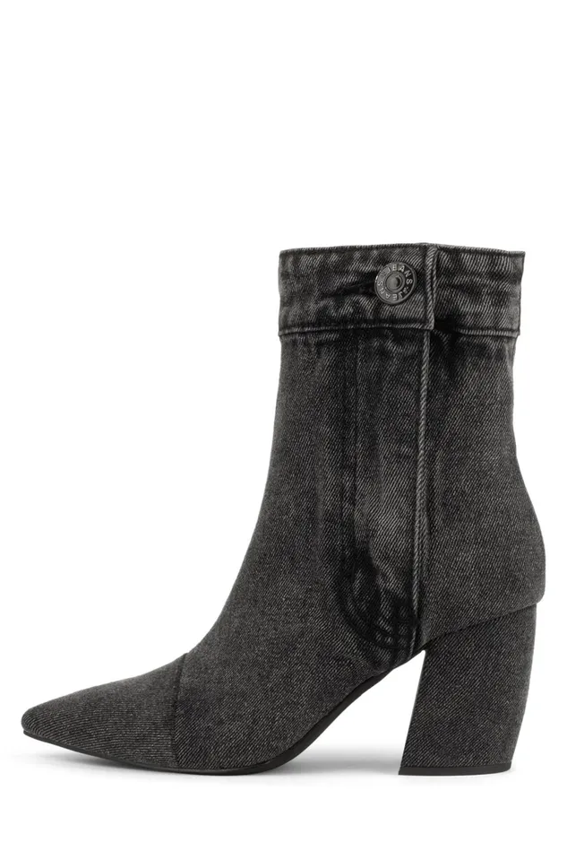 Jeffrey Campbell FINITEJN Black Denim Women Ankle To Mid