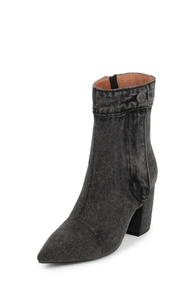 Jeffrey Campbell FINITEJN Black Denim Women Ankle To Mid