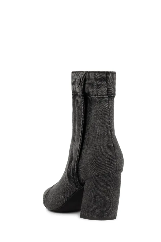 Jeffrey Campbell FINITEJN Black Denim Women Ankle To Mid