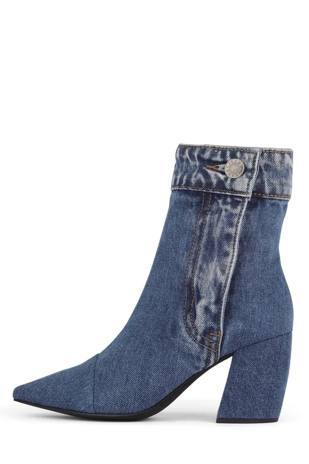 Jeffrey Campbell FINITEJN Black Denim Women Ankle To Mid