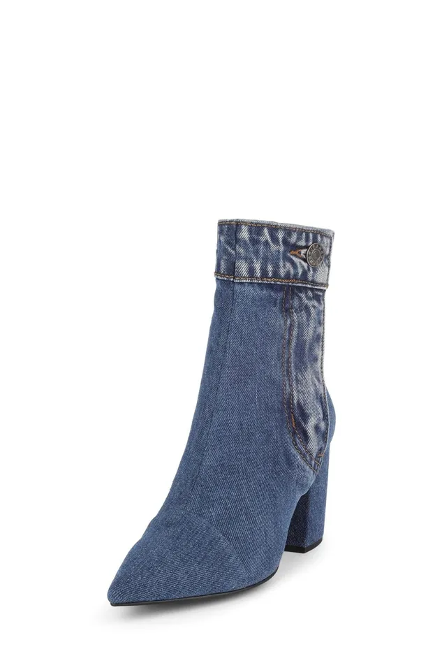 Jeffrey Campbell FINITEJN Black Denim Women Ankle To Mid
