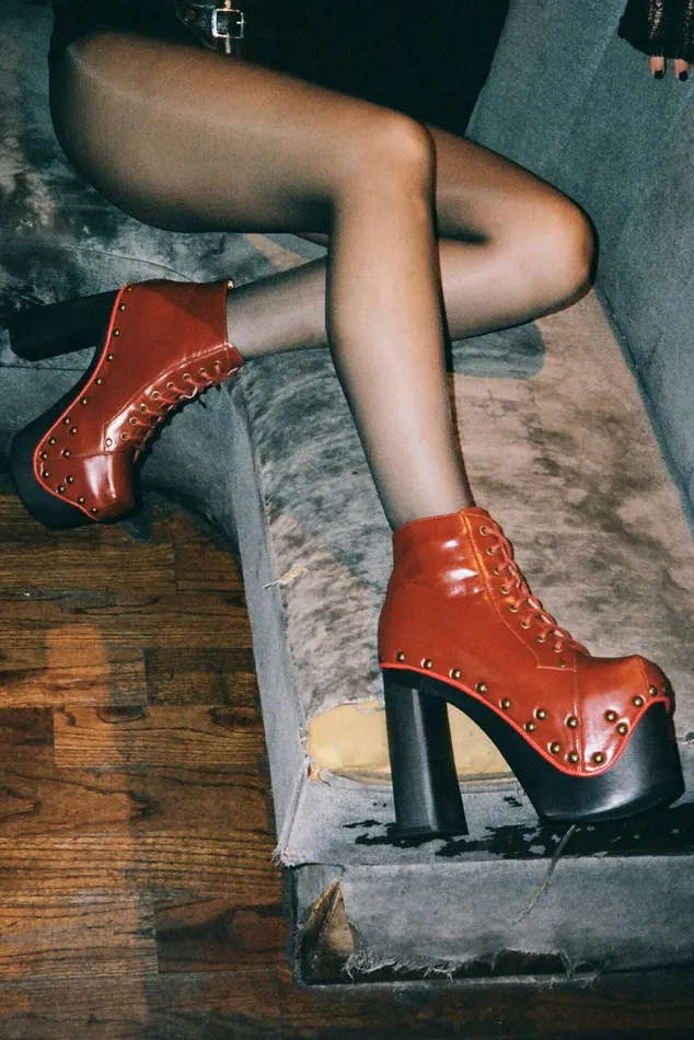 Jeffrey Campbell GIANTLITA Green Yellow Women Boot