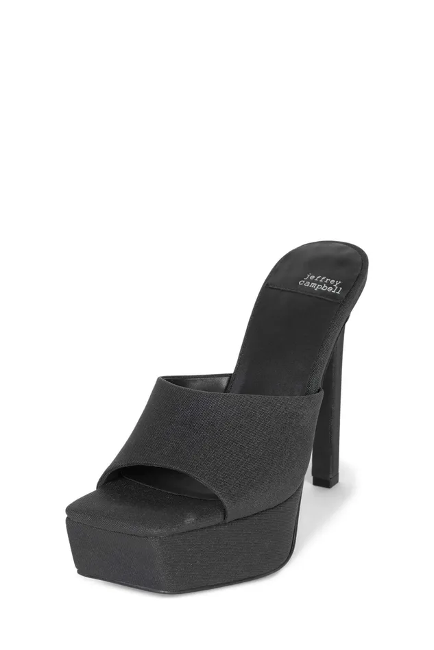 Jeffrey Campbell GOINGGLAM Black Glitter Women Sandal