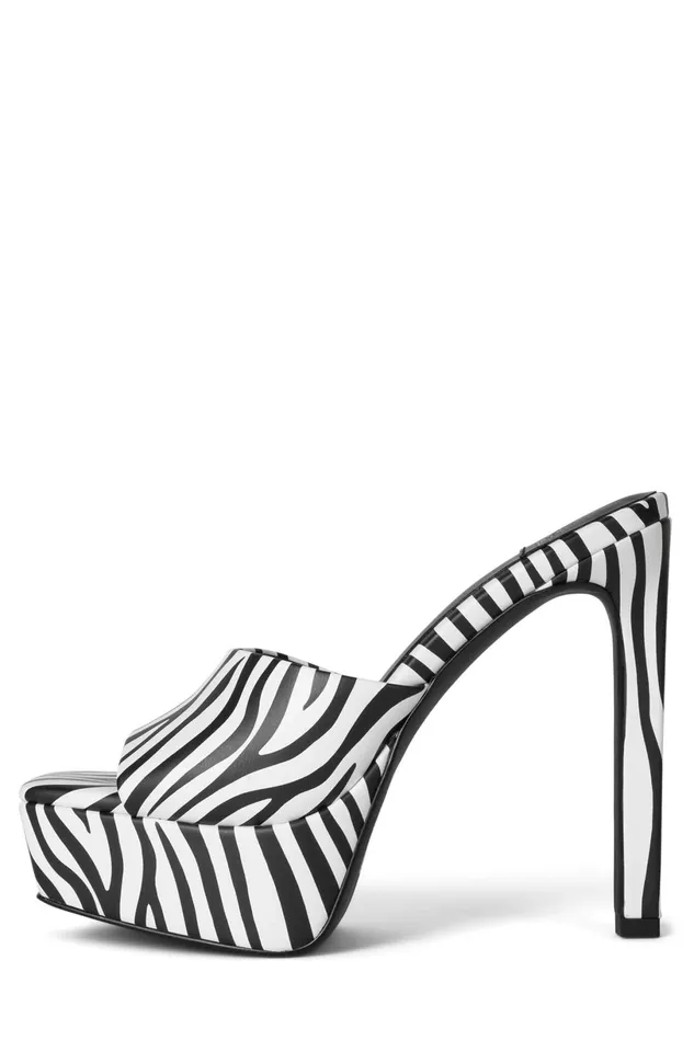 Jeffrey Campbell GOINGGLAM Black White Zebra Women Heel
