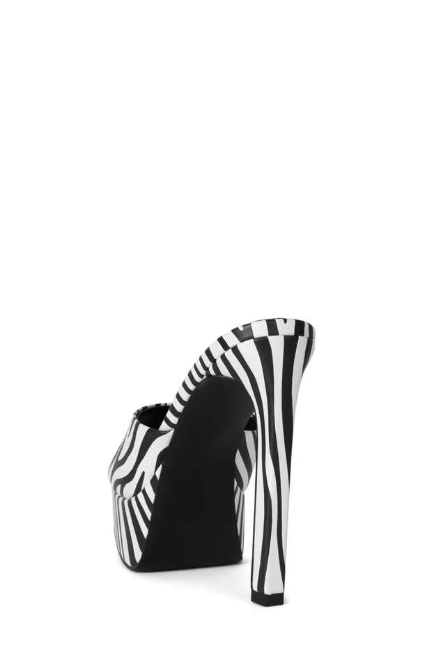 Jeffrey Campbell GOINGGLAM Black White Zebra Women Heel