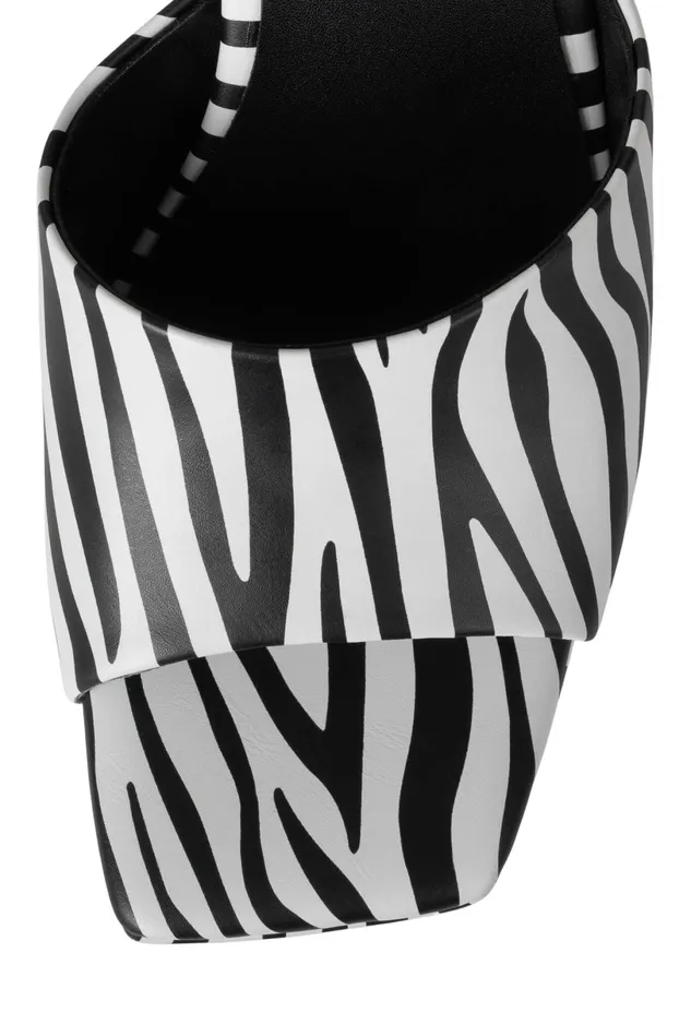 Jeffrey Campbell GOINGGLAM Black White Zebra Women Heel