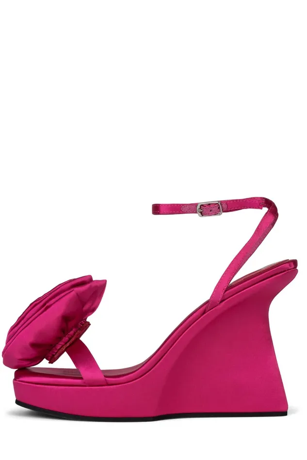 Jeffrey Campbell HIBISCUS Fuchsia Satin Women Sandal