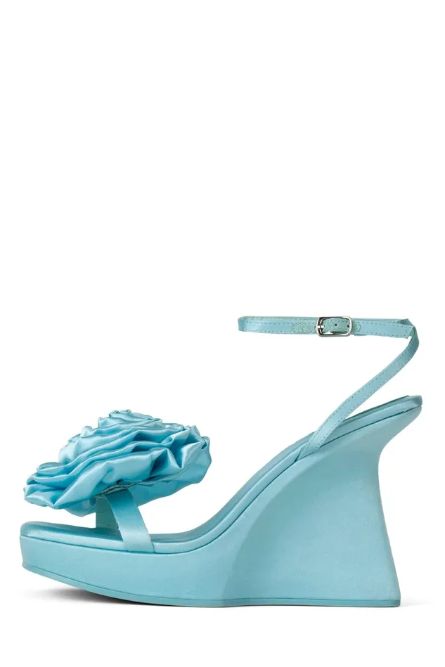 Jeffrey Campbell HIBISCUS Sky Blue Satin Women Sandal