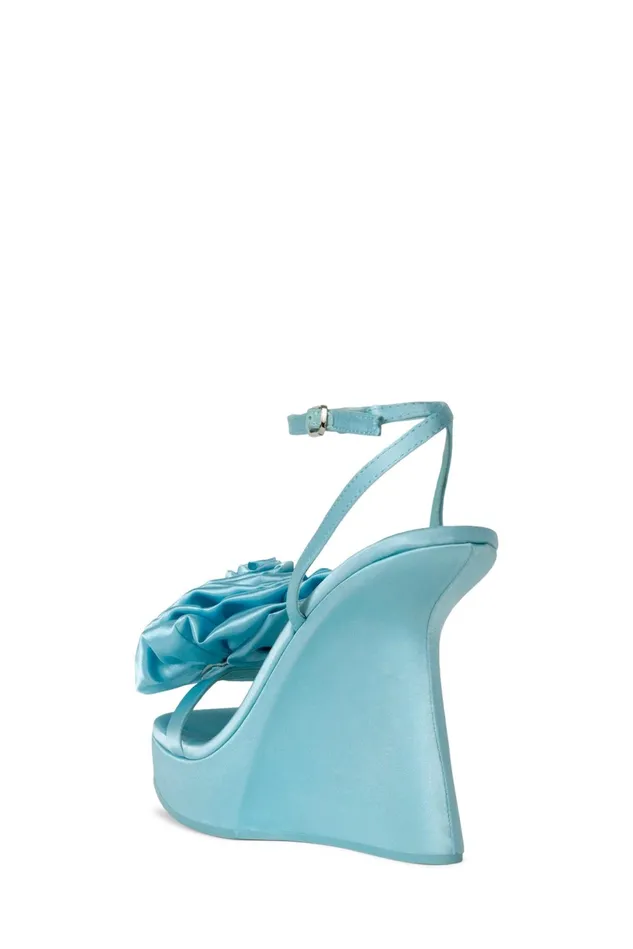 Jeffrey Campbell HIBISCUS Sky Blue Satin Women Sandal