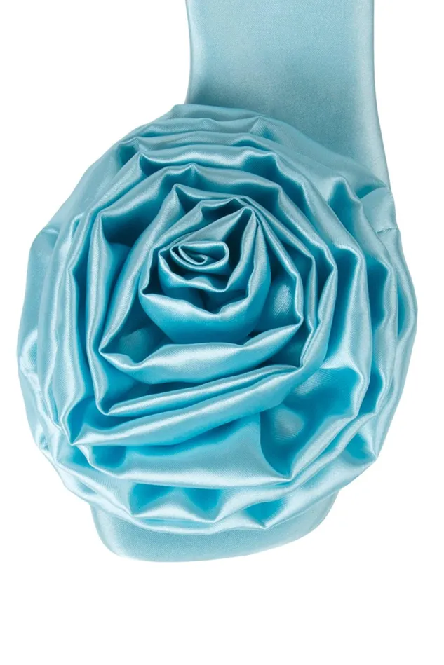 Jeffrey Campbell HIBISCUS Sky Blue Satin Women Sandal