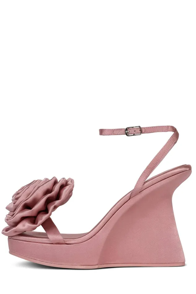 Jeffrey Campbell HIBISCUS Sky Blue Satin Women Sandal